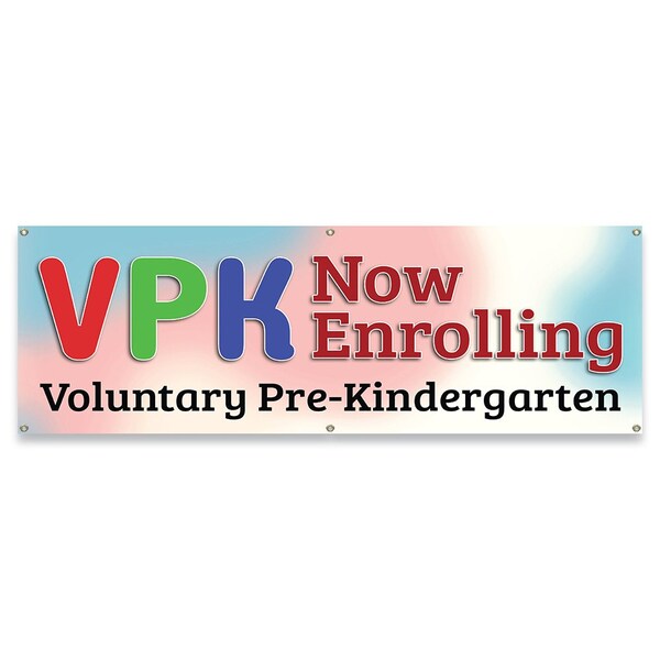 VPK Now Enrolling Banner Concession Stand Food Truck Single Sided